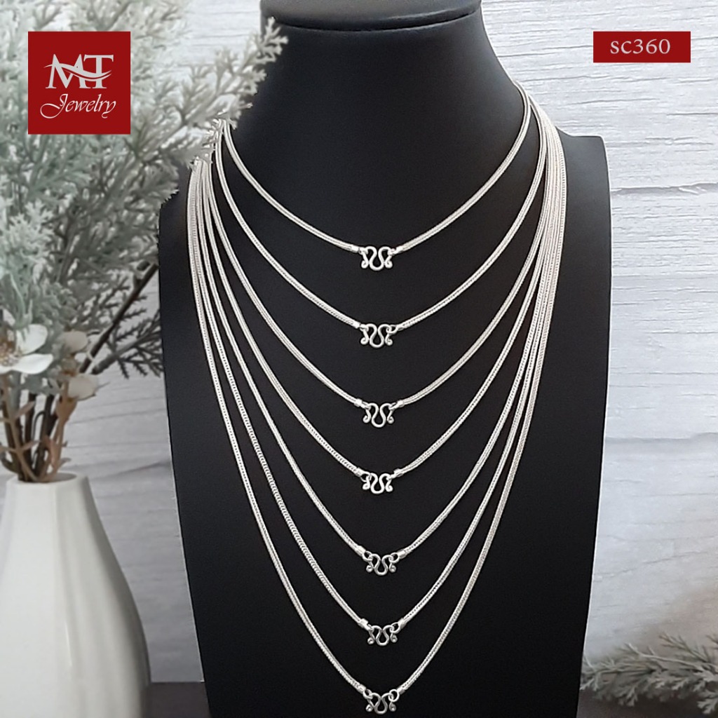 MT สร้อยคอเงินแท้ สี่เสา หนา 1.3 มม, 2 มม 14 16 18 20 22 24 26 28 นิ้ว (sc359) MT Jewelry มณีธารา - รูปที่ 5
