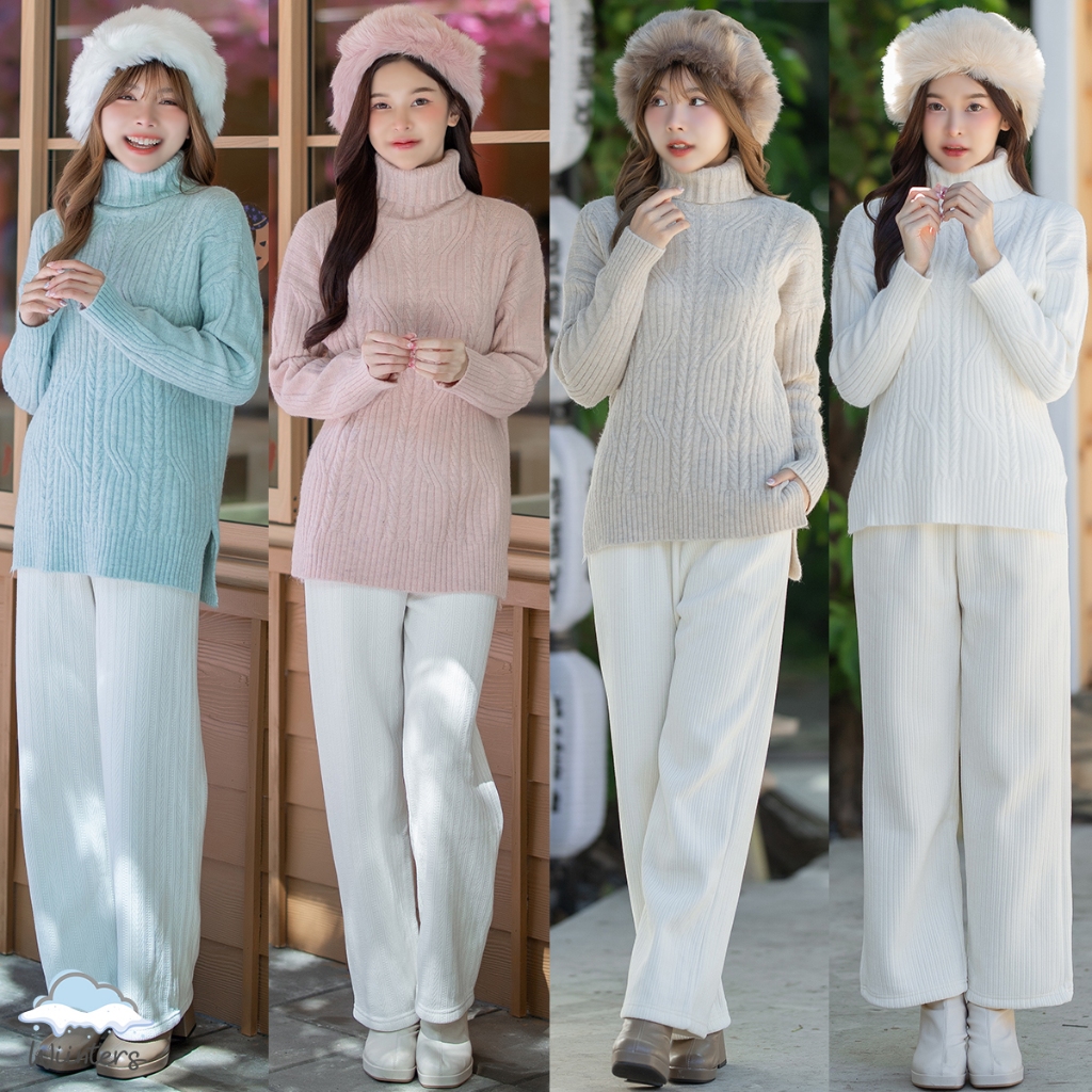 [ Barbii Turtleneck Sweater – G12 ] 4 สี I เสื้อไหมพรมคอเต่า เสื้อไหมพรม สเวตเตอร์ หนา นุ่ม กันหนาวได้ดี ลวดลายสวยงาม ราคา ถูกที่สุด ดีลบีเคเค