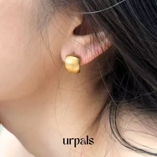 URPALS ต่างหูสายฝอ Stainless ชุบทอง 18K คุณภาพสูง ใส่อาบน้ำ ออกกำลังกายได้