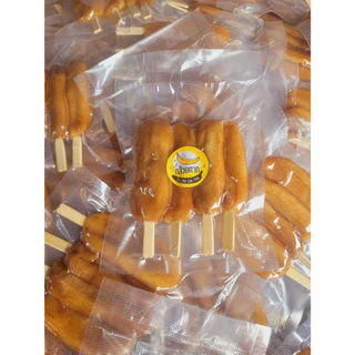 กล้วยตากออร์แกนิค หวานธรรมชาติ ไม่ใส่นํ้าตาล ไม่ใส่ น้ำผึ้ง เสียบไม้ 4ชิ้น ปริมาณ 80 กรัม พร้อมส่ง