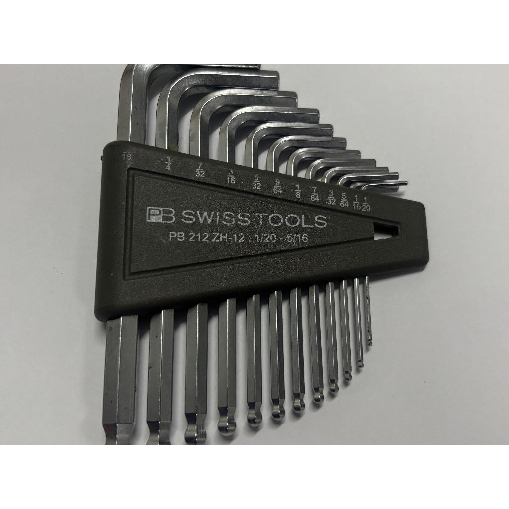 PB Swiss PB 212-ZH ประแจหกเหลี่ยมหัวบอลแบบสั้นขนาด 1/20"-5/16"