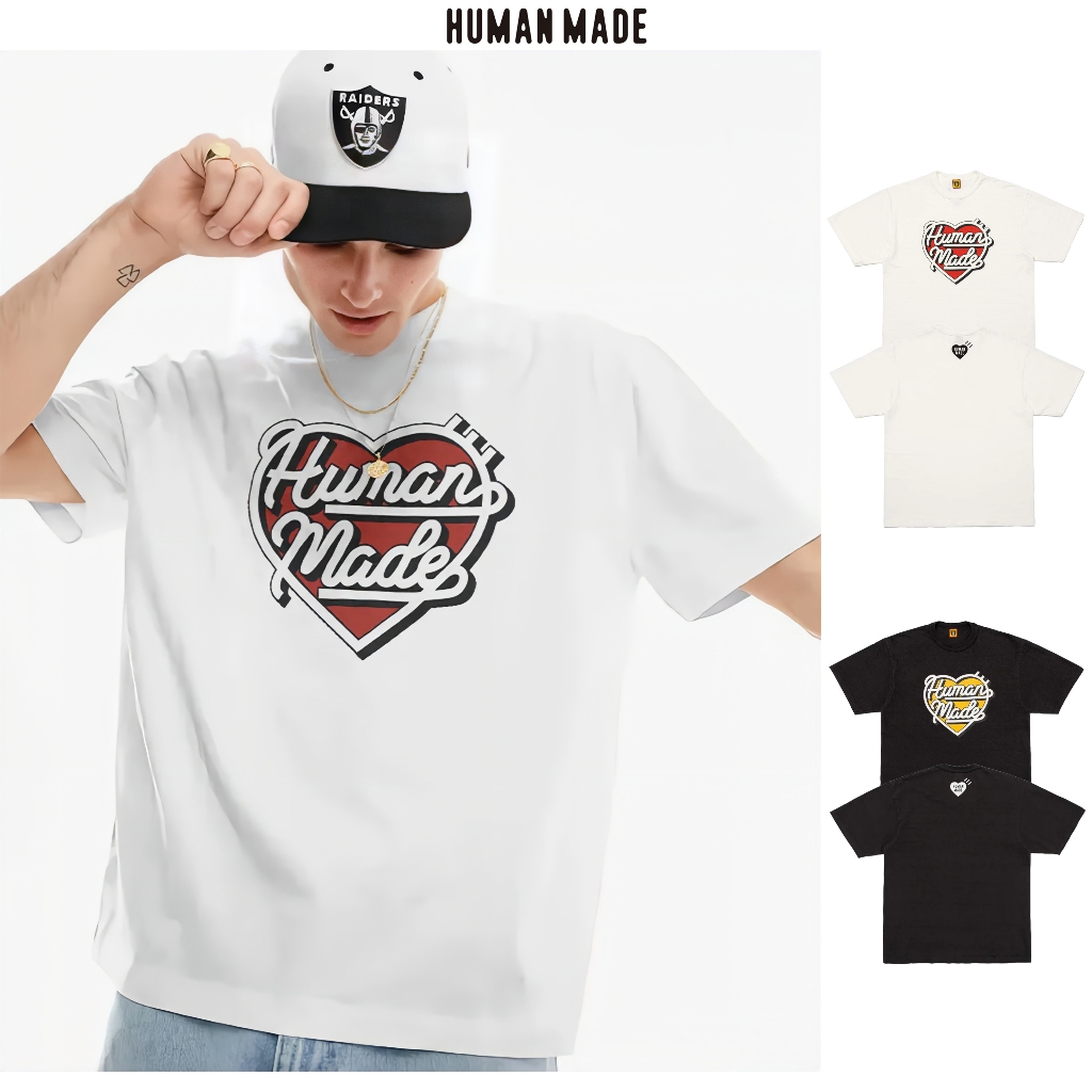เสื้อยืด Human Made แท้ Graphic T-Shirt T-Shirt แขนสั้นขั้นพื้นฐาน เสื้อยืดสไตล์เดียวกันสำหรับคู่รั