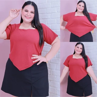 [ ส่งฟรี 🔥 ] A957/A958 เสื้อโกงหุ่น เสื้อครอปแขนสั้น ครอปไซส์ใหญ่ ครอปสาวอวบ (มีไซส์ถึงอก 60“)