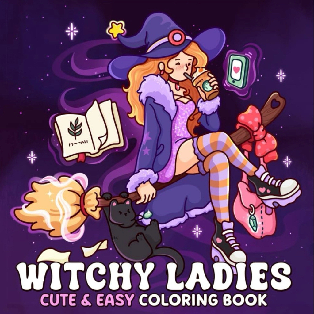 ลดครึ่งราคา สินค้ามีตำหนิ สมุดระบายสี Witchy Ladies