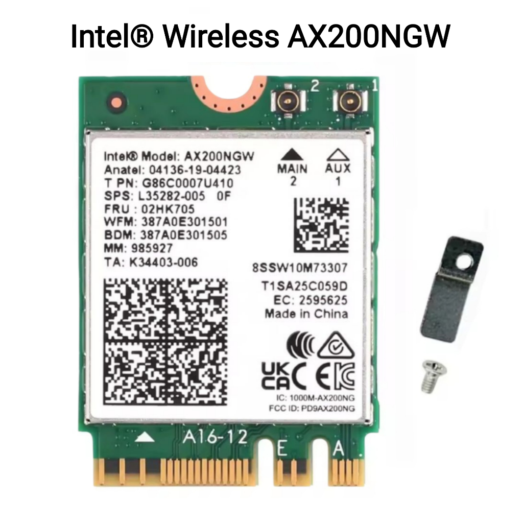 Adapter (การ์ดเครือข่ายไร้สาย) AX200NGW Intel Wireless Bluetooth 5.2 2.4G 5G 802.11AX WiFi 6