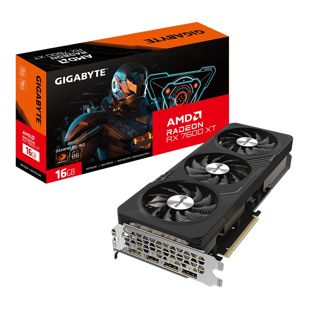 VGA (การ์ดจอ) GIGABYTE RADEON RX 7600 XT GAMING OC 16G - 16GB GDDR6 สินค้ามือ 1