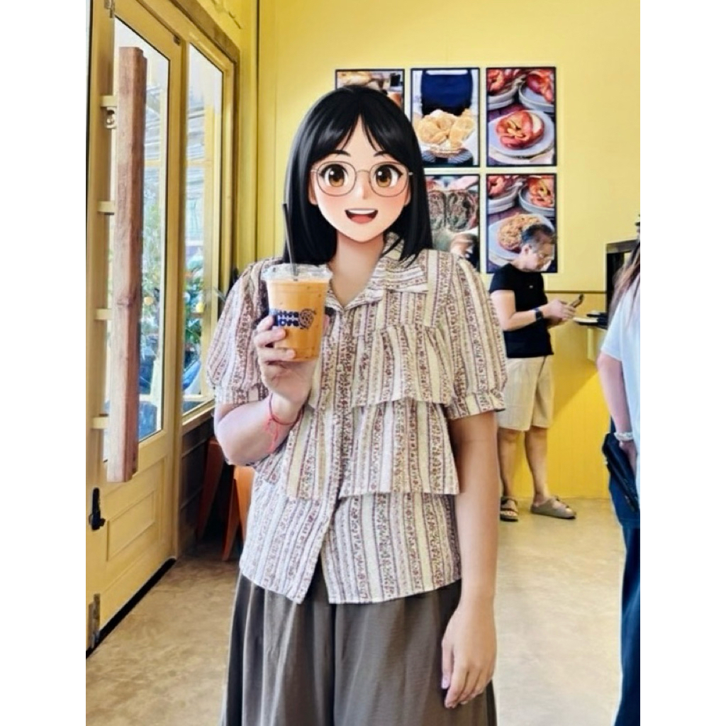 สินค้ามือ 2️⃣ เสื้อเชิ้ตคอปก ไซต์รอบอก 38 นิ้ว ยี่ห้อ Poi Fashion