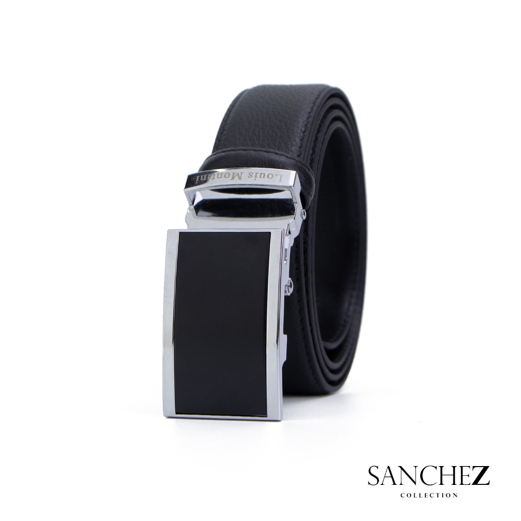 Louis Montini (Sanchez) เข็มขัดผู้ชาย Men Belt เข็มขัดหนังวัวแท้หัวออโต้เมติก MGN376