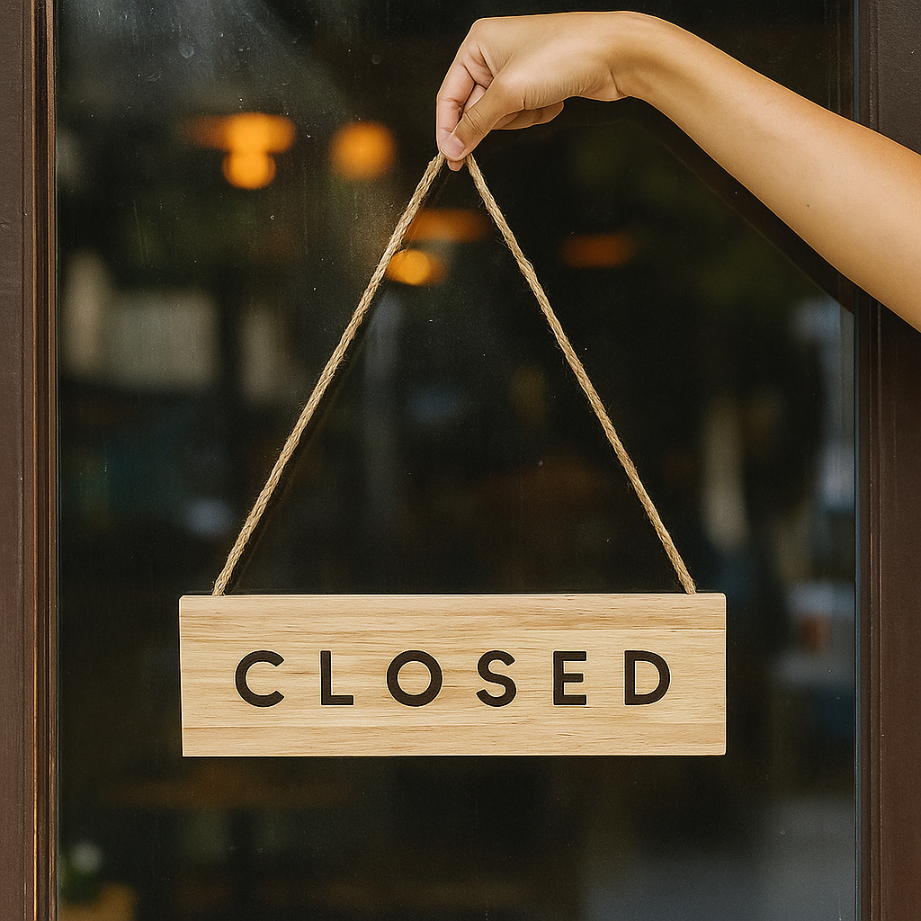 ป้ายไม้ open - close  เปิด - ปิดร้าน 2 ด้าน แบบแขวนเชือก