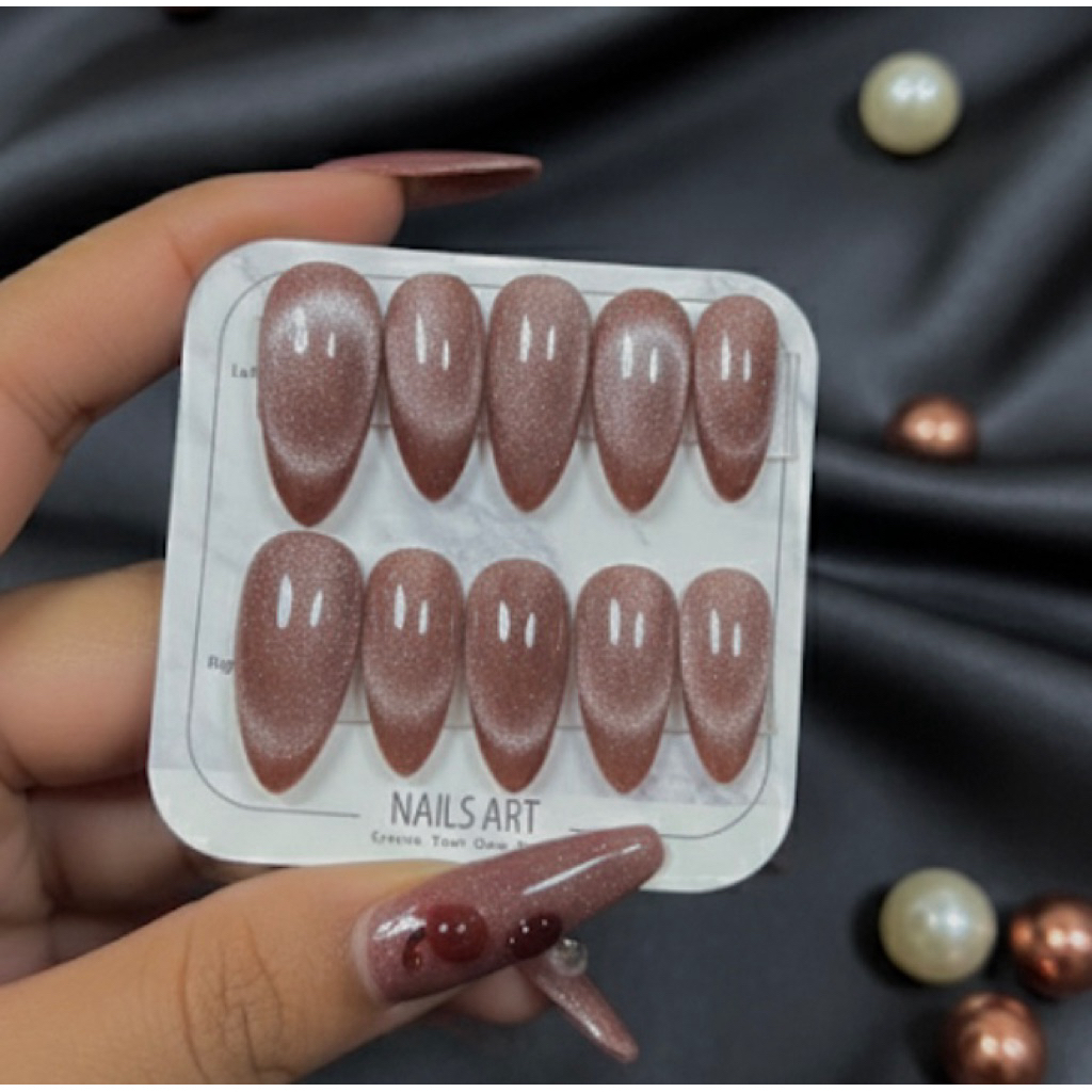 เล็บเจลแท้ 100% สีชมพูลูกแก้วเพ้นท์ปลาย แถมฟรี ตะไบ-กาว-ไม้ดันเล็บ