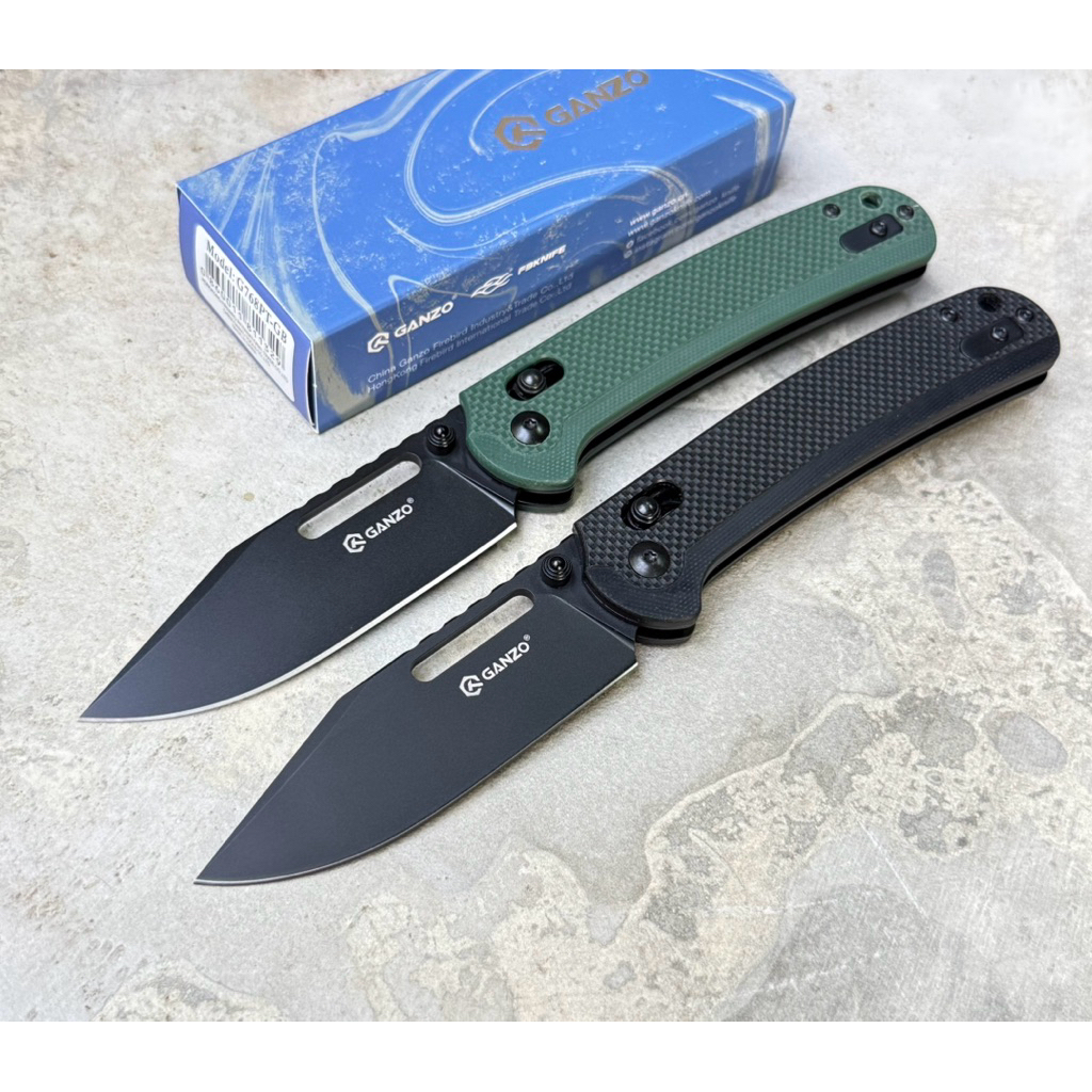 มีดพับGanzo G768PT ของแท้100% วัสดุใบมีด D2 ใบดำ วัสดุด้ามจับG10 ใบมีดยาว 3.5 นิ้ว