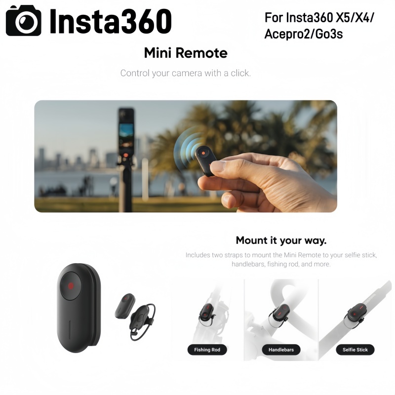 【New Arrival】Insta360 Mini Remote control สําหรับ Insta360 X5/X4/Insta360 Ace Pro2 Insta360 GO 3S
