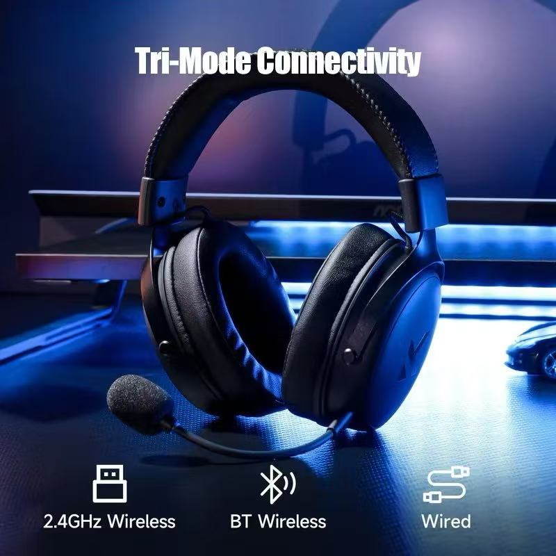 หูฟังMCHOSE V9 Pro E-sports Headworn C- Media Custom EQ สามโหมดไร้สายบลูทูธคอมพิวเตอร์พร้อมไมโครโฟน USB7.1 C-Media