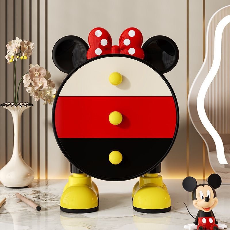 ส่งจากไทย🎀Minnie Mouse standing mini drawer ลิ้นชักวางของ จัดระเบียบ3ชั้น ทรงกลม แบ่งเก็บของ ตกแต่งโต๊ะทำงาน น่ารัก