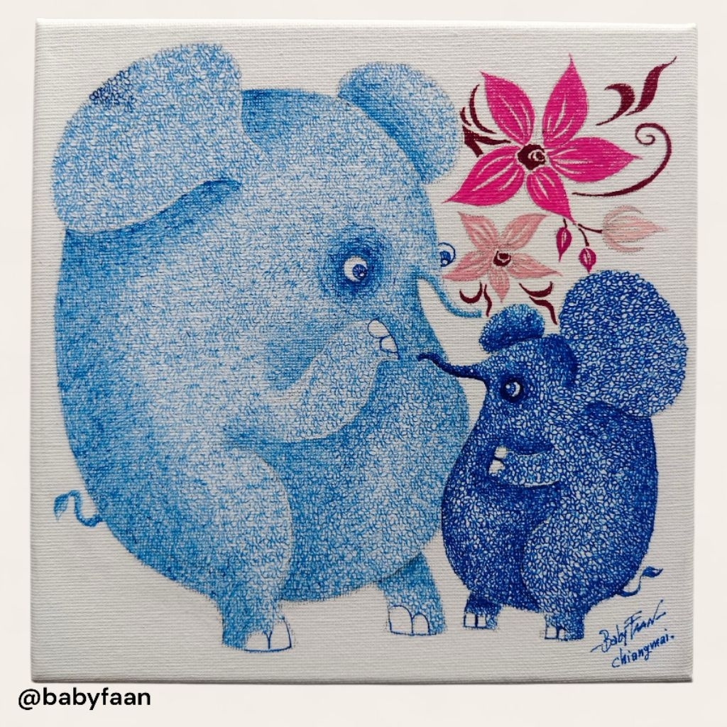 Elephant blue pen number 9