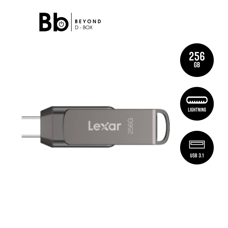 แฟลชไดร์ฟ Lexar Dual Drive D400 USB Type-C 256GB by BB Beyond D-Box