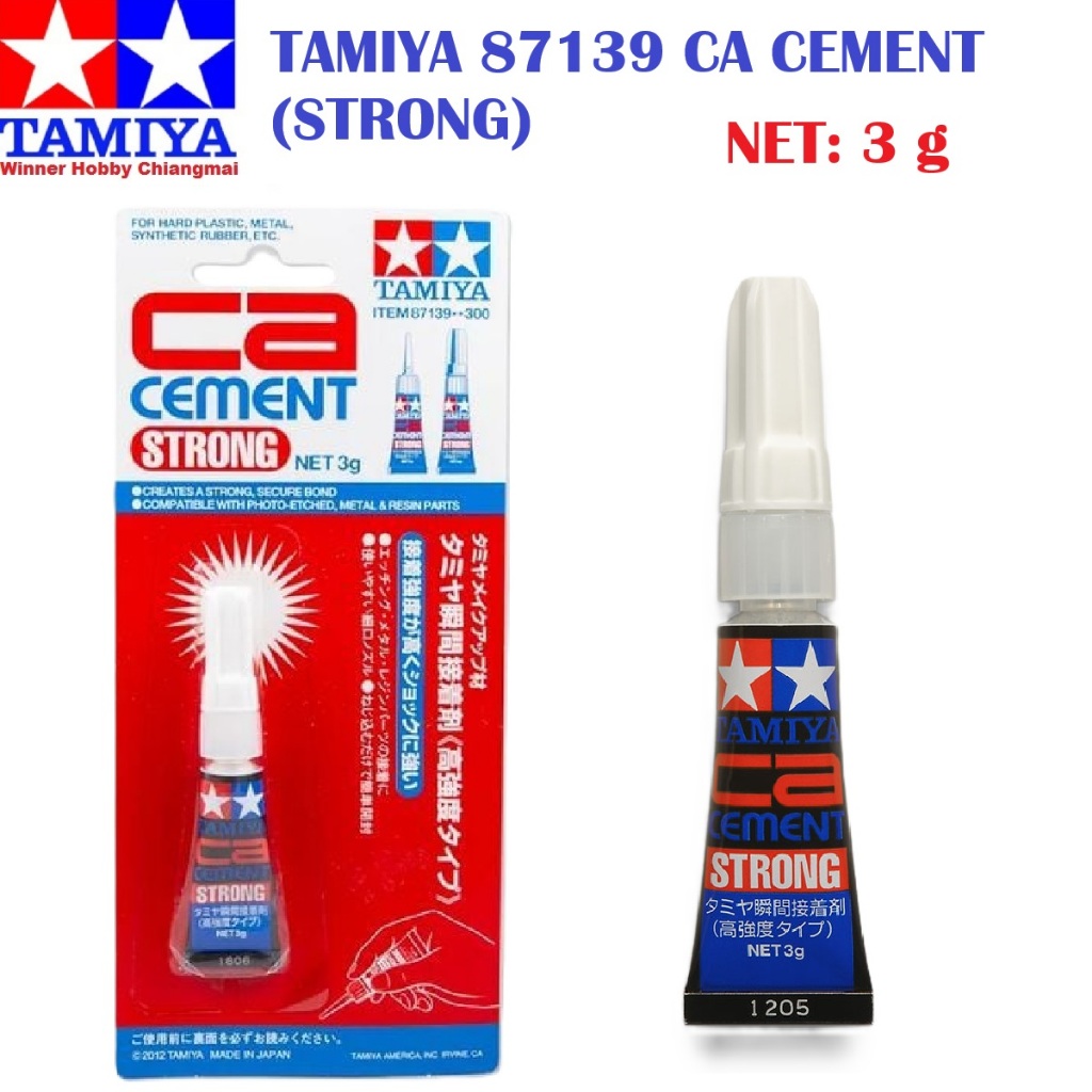 Tamiya 87139 CA Cement (Strong) 3g super glue model, กาวตราช้างโมเดล, กาว PE, model glue, instant ad