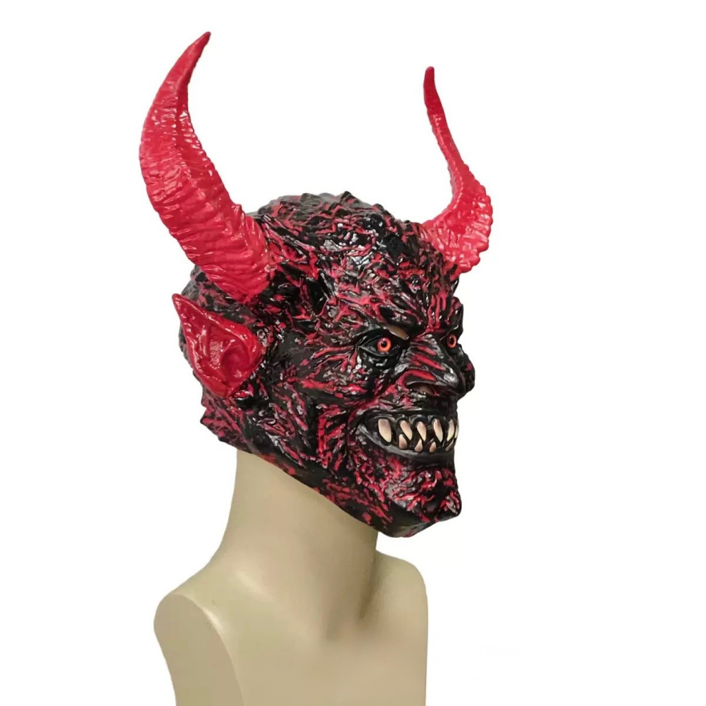 ส่งด่วน👹หน้ากากซาตาน หน้ากากผีฮาโลวีน Satan mask Halloween party Devil 666 cosplay หน้ากากผี ปีศาจร้