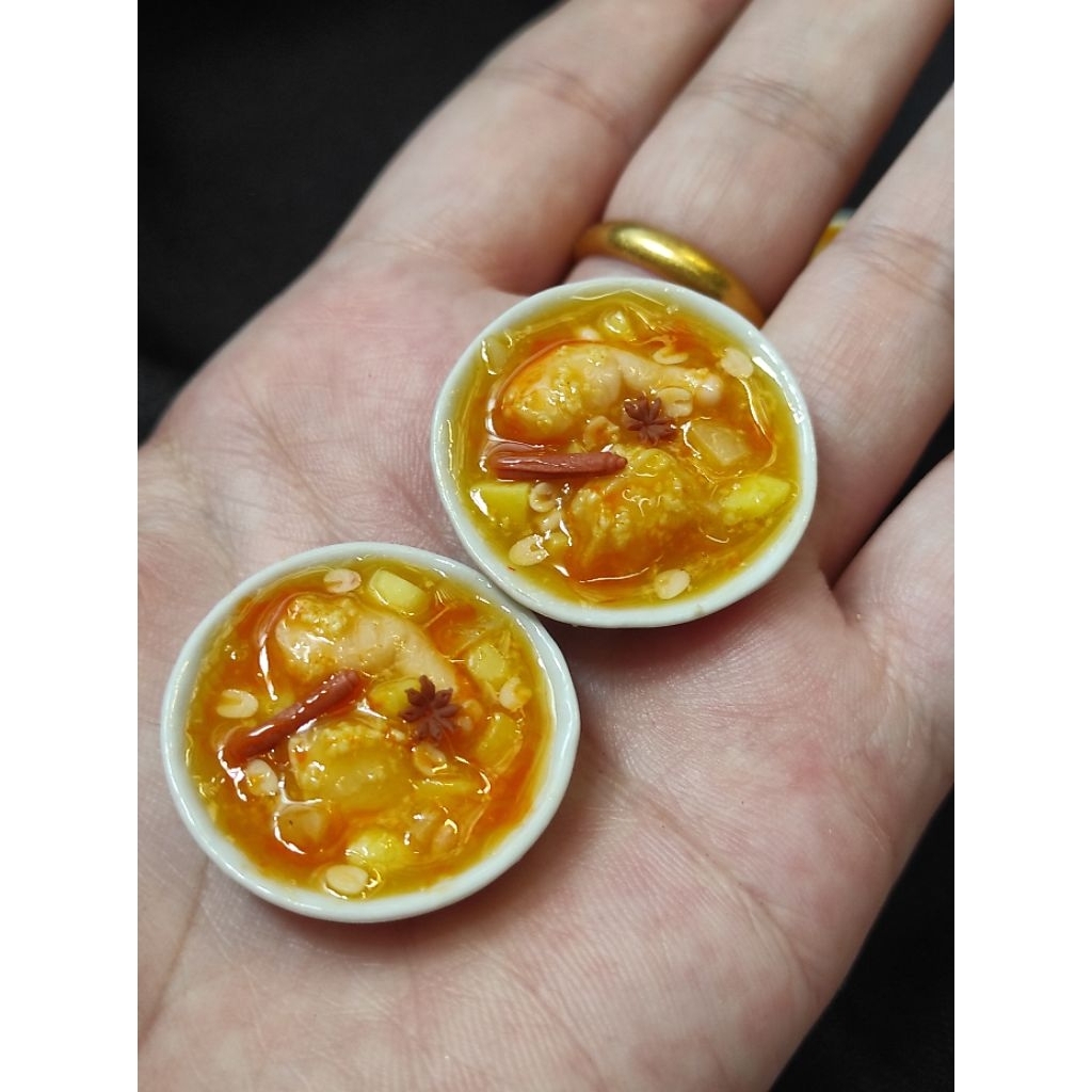 มัสมั่นไก่จิ๋ว อาหารจิ๋ว ของจิ๋ว โมเดลจิ๋ว ของตกแต่งบ้านตุ๊กตา