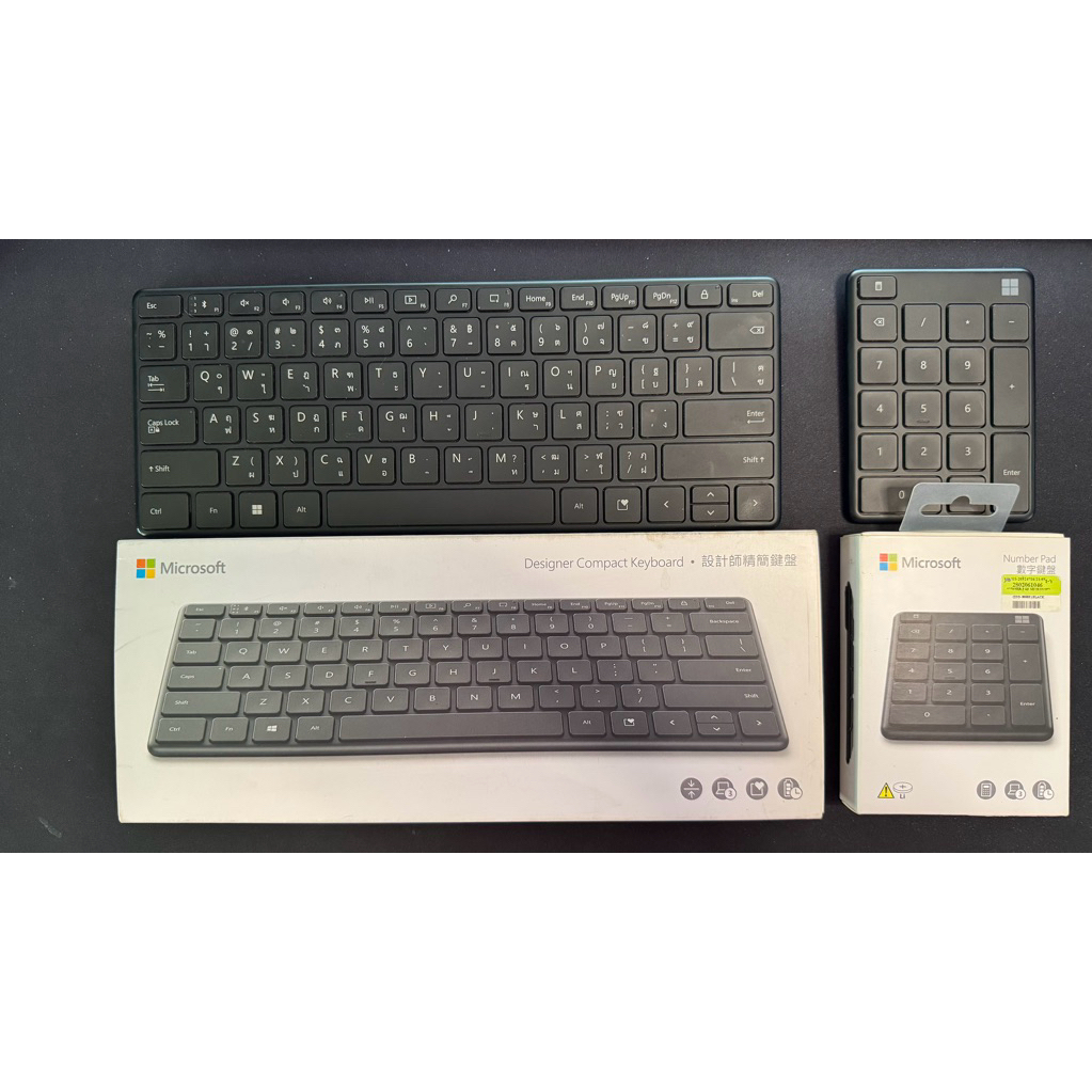 มัดรวม 2 รายการ-Microsoft Designer Compact Keyboard และ Microsoft number pad bluetooth