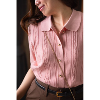 ms.cloudycotton - Risa Top เสื้อคอปก แขนสั้น กระดุมหน้า ผ้าไ…