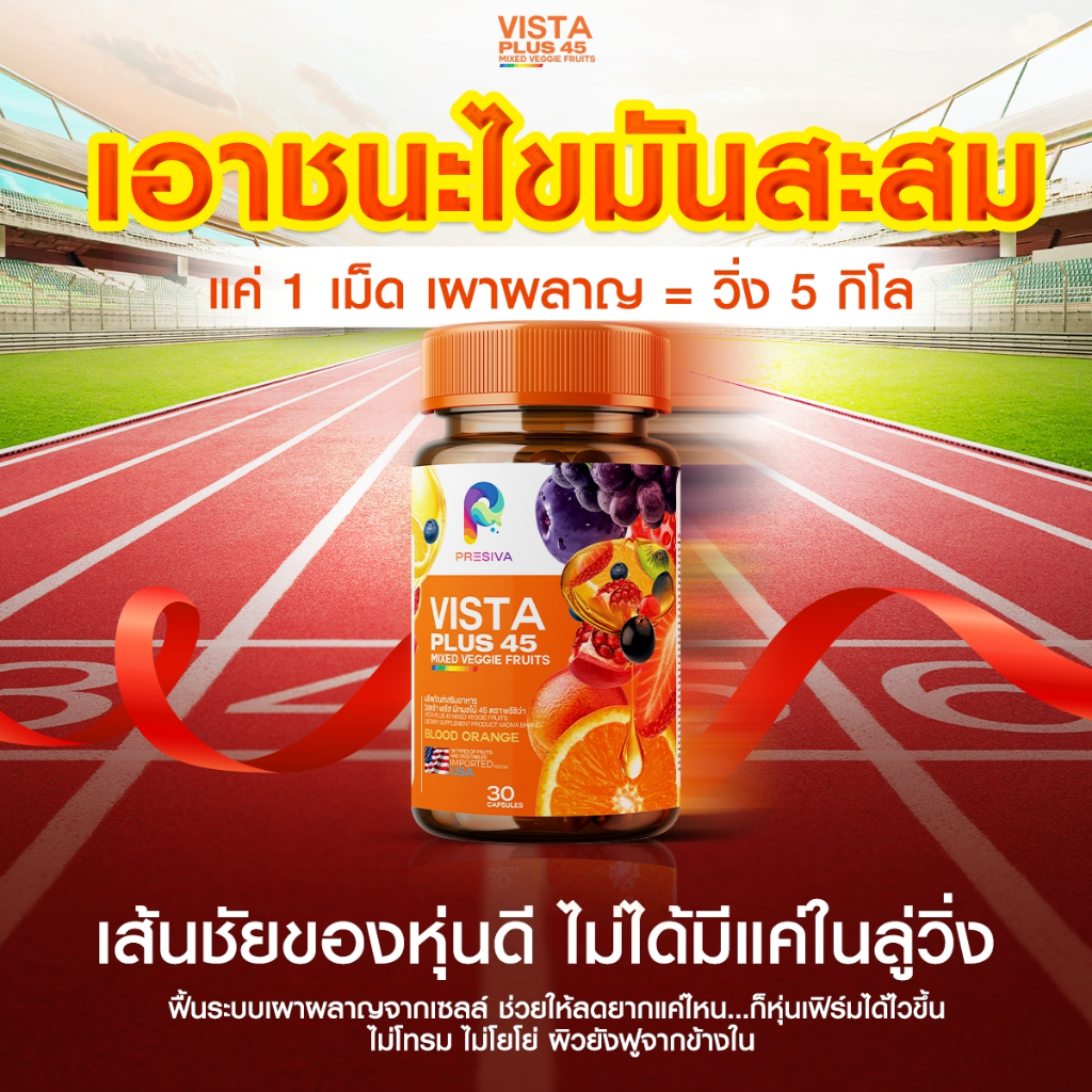 ส่งฟรี (1 แถม 1) Vista Plus ผลิตภัณฑ์เสริมอาหาร ช่วยเผาผลาญ ใยอาหารสูง ฟื้นฟูลำไส้ บล็อกไขมัน