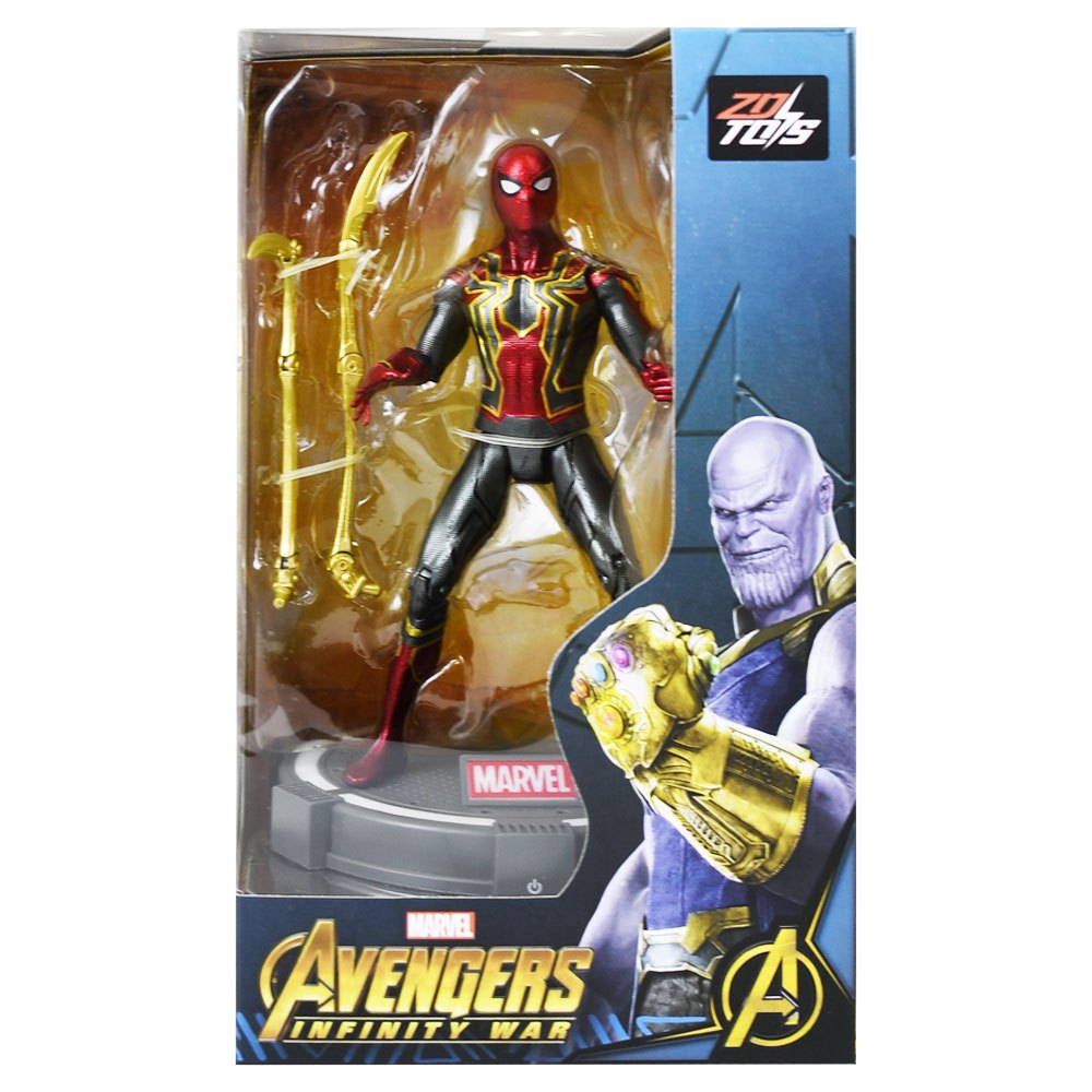 Iron Spiderman with Luminous Stand (ไอรอน สไปเดอร์แมน วิธ ลูมินัส สแตนด์)(ZD TOYS) - (ลิขสิทธิ์แท้) (1606-12)