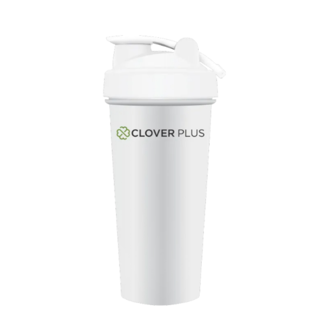 Clover Plus  แก้วดื่มน้ำ สีขาว 1 ใบ **สินค้าแถม**