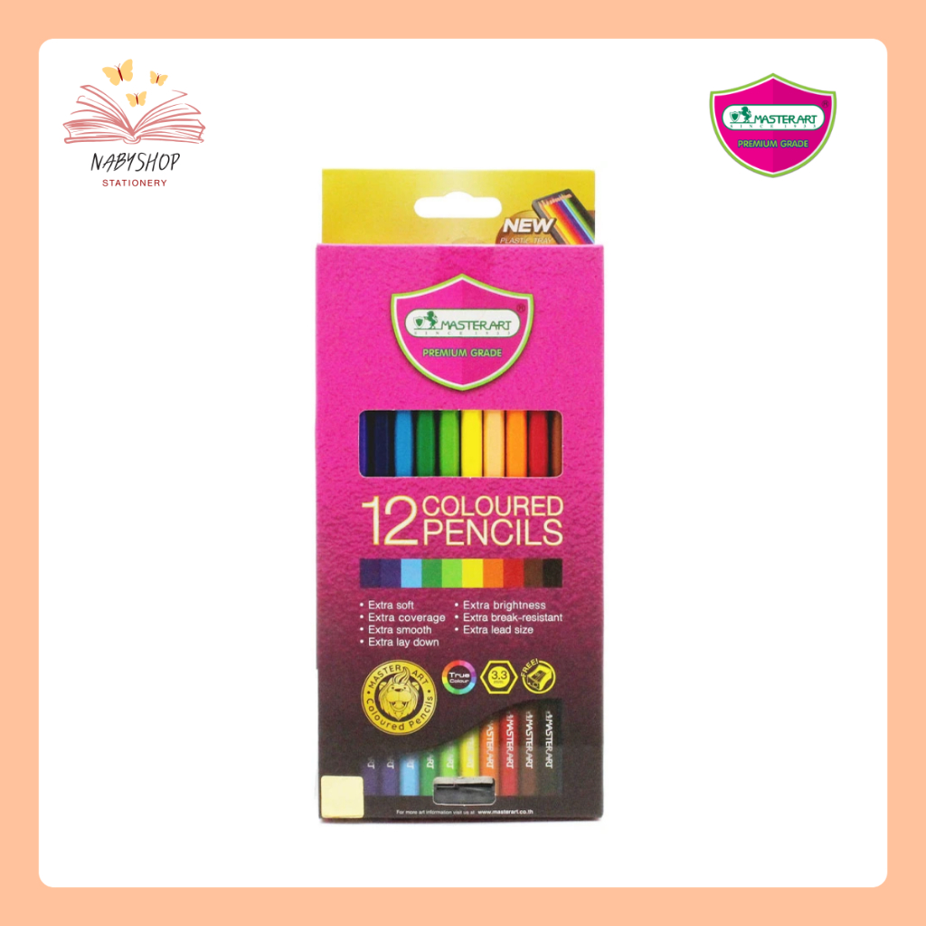 Master Art 12 Colors ดินสอสีไม้แท่งยาว 12 สี