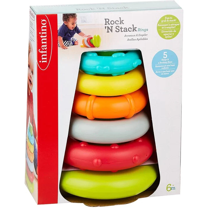 Infantino : ROCK 'N STACK RINGS - ของเล่นเสริมพัฒนาการ-ห่วงหลากสี