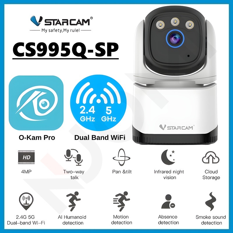 VSTARCAM CS995Q-SP 4MP QUAD HD 5GHz Dual Band Wi-Fi Camera กล้องวงจรปิดไร้สาย มุมมองกว้าง iP Camera