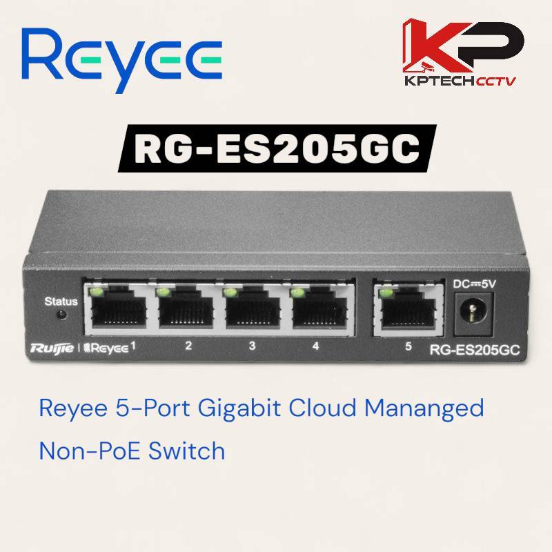 RG-ES205GC Reyee 5-Port Gigabit Cloud Mananged Non-PoE Switch