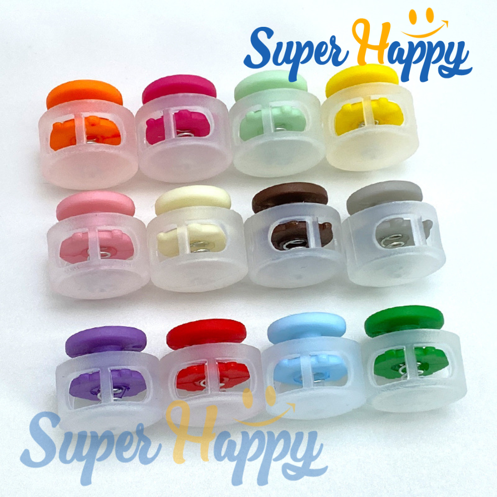 สต็อปเปอร์ทูโทน ขายส่ง (100 ชิ้น) ล็อคเชือก เม็ดกันหลุด ตัวปรับสายเชือก 1.7cm Rope Stopper Lock