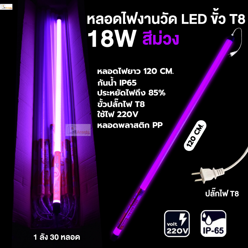 หลอดไฟงานวัดยกลัง LED 1ลัง30ชุด ยาว120 cm. 220v รูปที่ 7