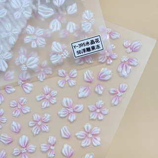 สติกเกอร์ลายดอกชบา5Dติดเล็บ ตกแต่งหน้าเล็บ ติดของอเนกประสงค์ สินค้าพร้อมส่ง