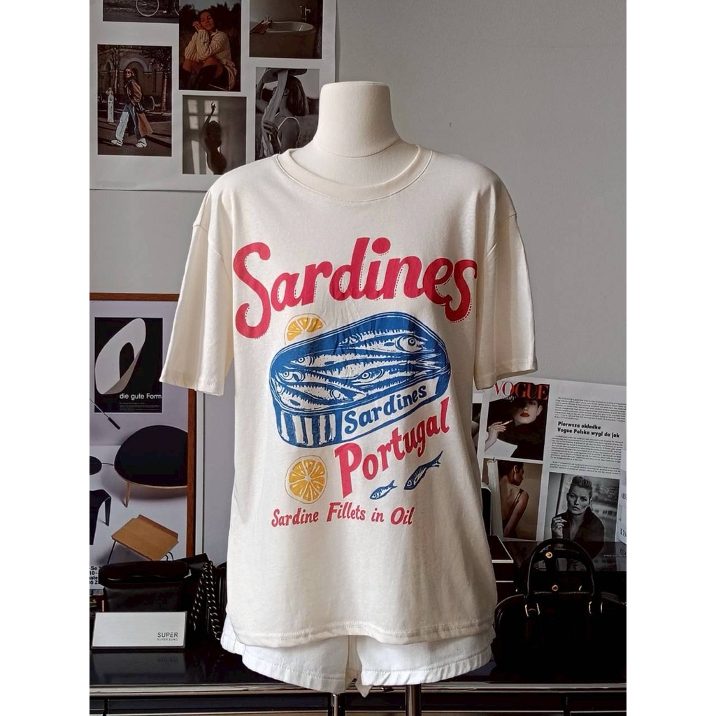เสื้อยืด oversize ลาย Sardines🐟