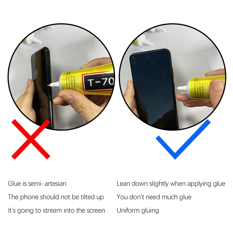 กาวติดจอมือถือT-7000 กาวเอนกประสงค์ (เนื้อกาวสีดำ) กาวติดหน้าจอทัสกรีน 15ml/50ml/110ml - รูปที่ 3