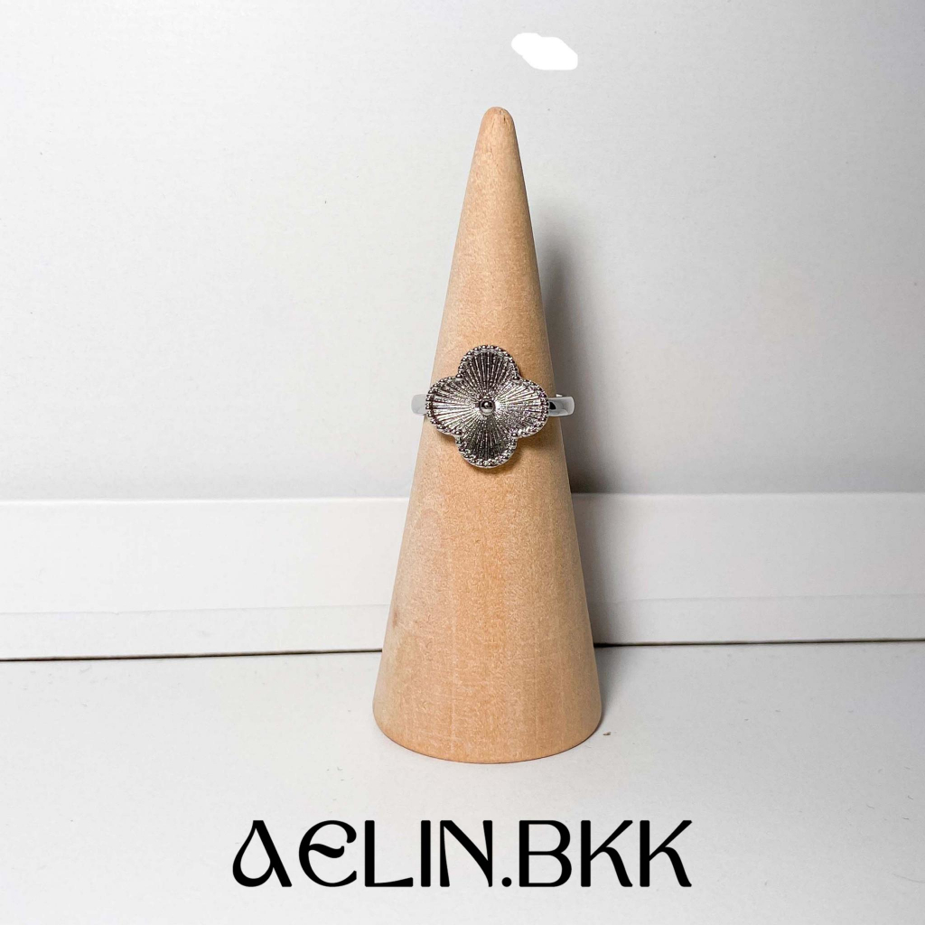 Aelin.bkk แหวนเงิน เคลือบโลหะ สามารถปรับได้ บีบได้ รูปที่ 7