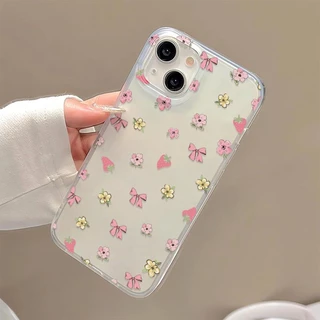 เคสโทรศัพท์ For iPhone 11 13 16 Pro Max Case iPhone 13 17 15 Pro Max 12 14 13 Pro Max ดอกไม้น้ำแข็งใสก็น่ารัก