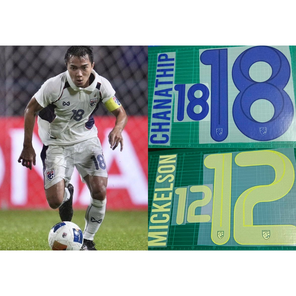 เซ็ตเบอร์ชื่อ นักเตะ ทีมชาติไทย 2025-26 งานทารนเฟอร์มีลายน้ำ Thaoland Nation Football Nameset