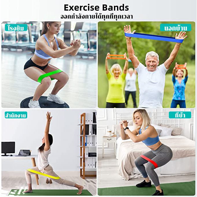 5เส้นชุด ANGTOP resistance band ยางยืดออกกำลัง  ยางออกกำลังกาย แถมกระเป๋าจัดเก็บ ยางยืด yoga - รูปที่ 4