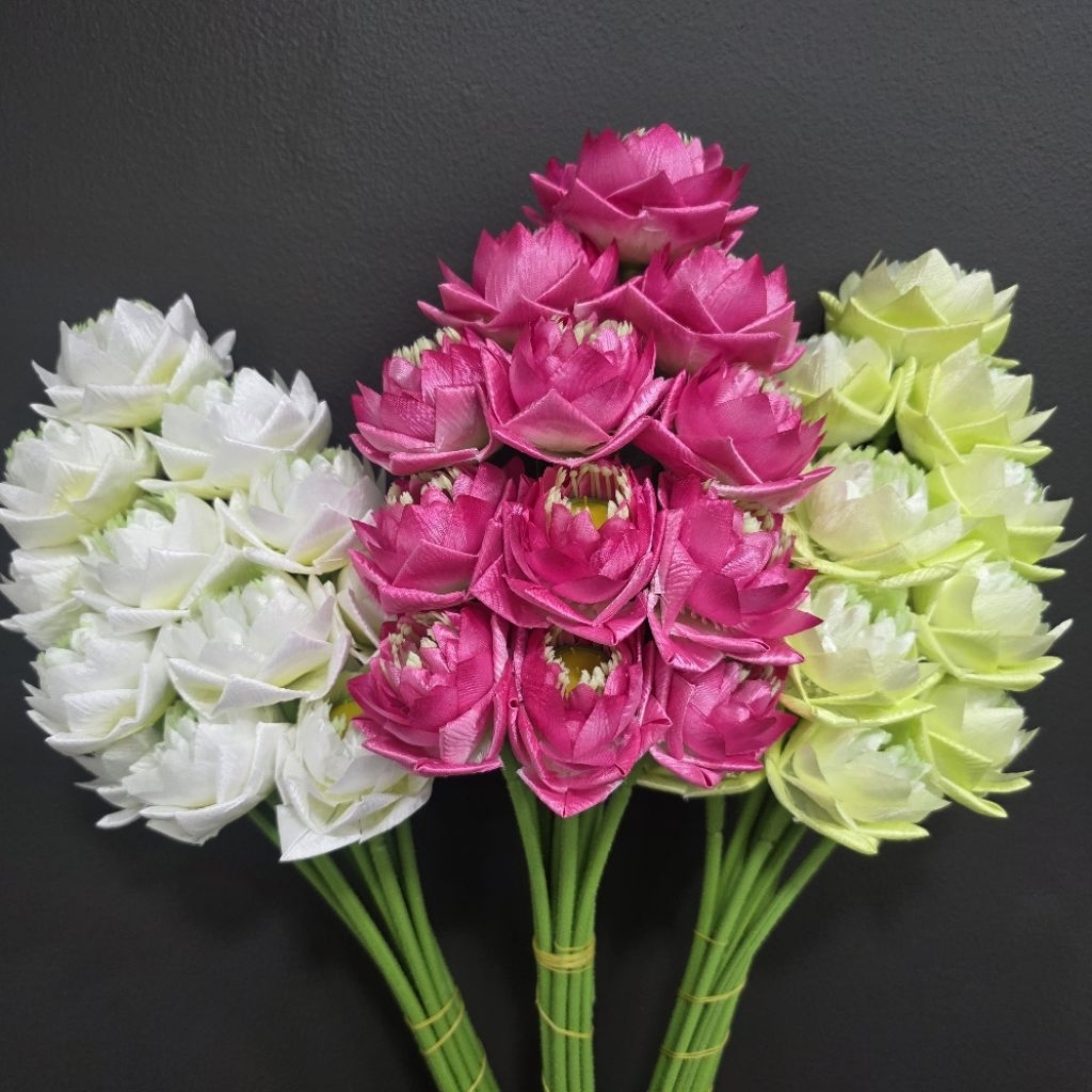 ดอกบัวดาวประดับพับขอบ หน้าดอก7-8ซม. พร้อมส่ง(1โหล)
