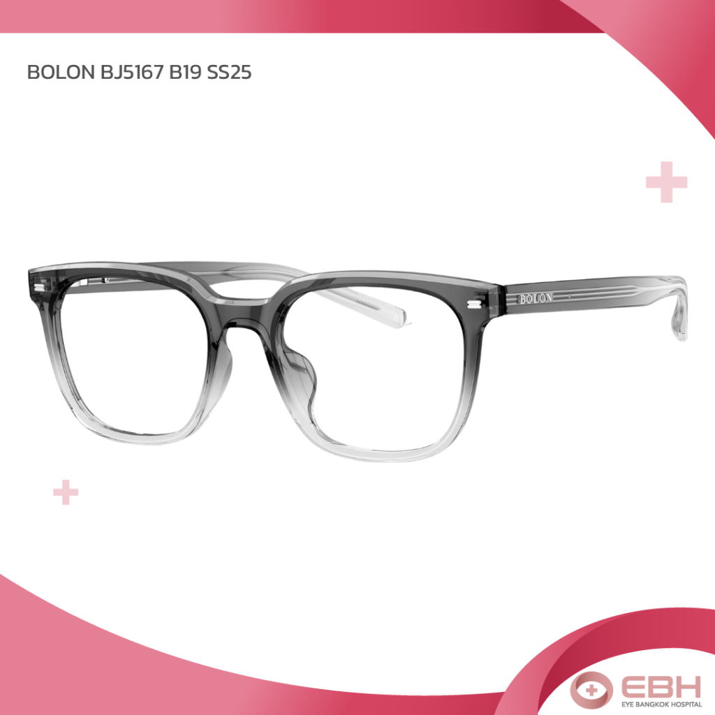 BOLON กรอบแว่น Signature D‑shape — TR Transparent Gradient Blue Grey BJ5167 B19 SS25