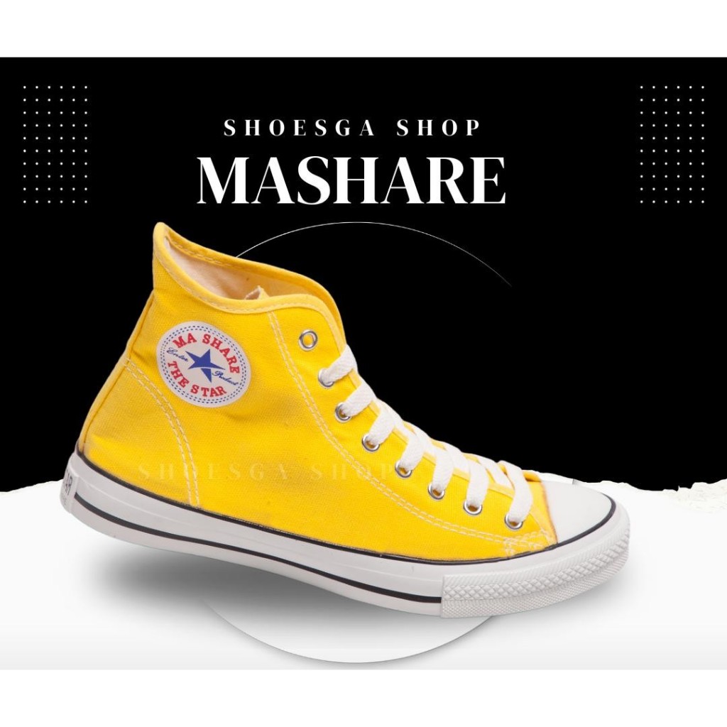 รองเท้าข้อสูง รองเท้าผ้าใบ ผ้าใบแฟชั่น ยี่ห้อ Mashare 222