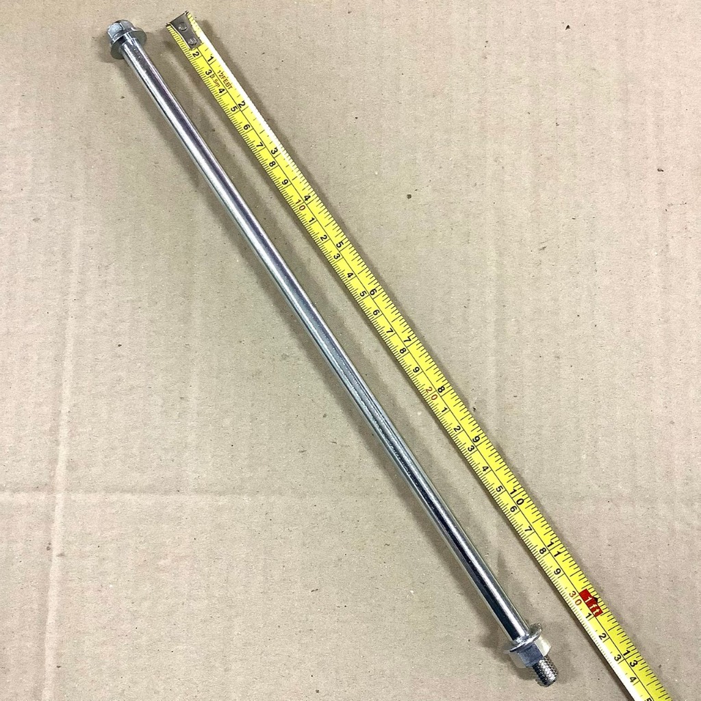 แกนตะเกียบหลัง AEROX ขนาด ( M10 x 320 mm.) ยาวทั้งหมด 330 มิลลิเมตร แกนสวิงอาร์ม เหล็กหนา ดี ตัวเมีย NO.14 แอร็อกซ์