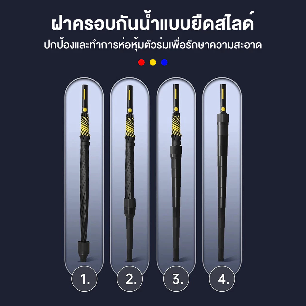Aimi ร่มออโต้ก้านยาว กันUV 2ชั้น 50นิ้ว ไม่ขึ้นสนิม สำหรับ 2-3คน thumbnail 5