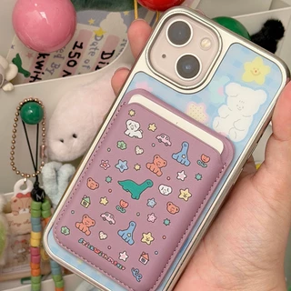 Magnet wallet : Plum doodle กระเป๋าใส่บัตรแม่เหล็กติดเคส ใช้เป็นขาตั้งได้ น่ารักสุดๆ*ไม่รวมเคส* | Stickwithme4ev