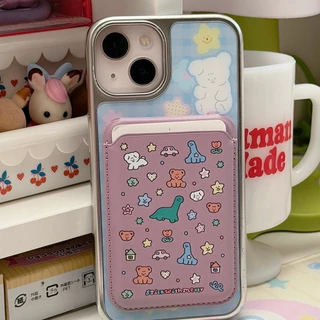 Magnet wallet : Plum doodle กระเป๋าใส่บัตรแม่เหล็กติดเคส ใช้เป็นขาตั้งได้ น่ารักสุดๆ*ไม่รวมเคส* | Stickwithme4ev