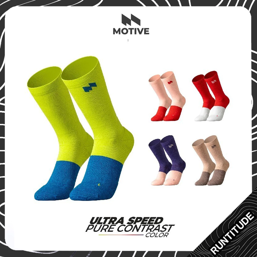 MOTIVE SOCK ถุงเท้าวิ่ง รุ่น ULTRA SPEED - Pure Contrast Colors - ถุงเท้าวิ่ง ระบายอากาศดี