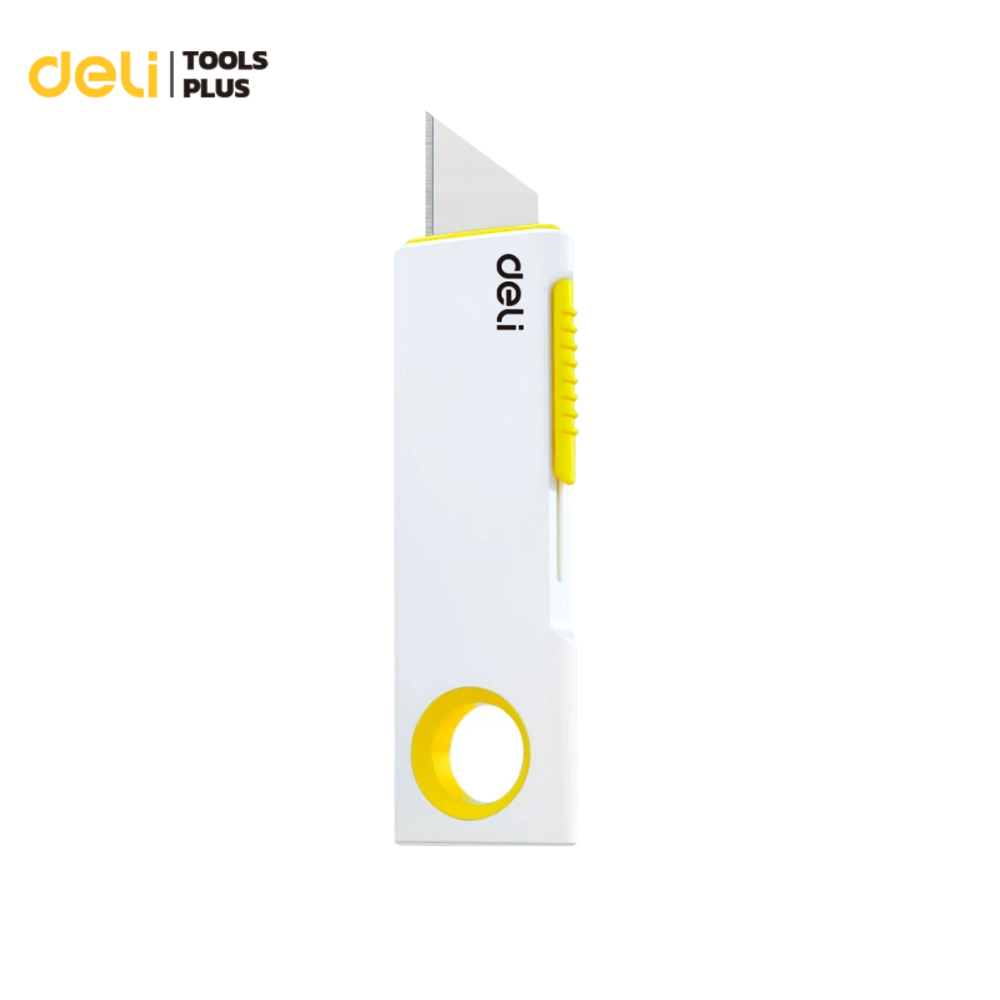 Deli คัตเตอร์มินิ คัตเตอร์จิ๋ว มีดคัตเตอร์พกพาสะดวก มินิคัตเตอร์ ล็อคขณะใช้งานได้ ใบมีดSK5 น้ำหนักเบา Cutter